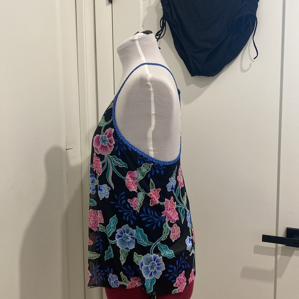 Beach House Floral Fantasy Kerry Mesh Tankini Swimsuit |Size 12/14 - Picture 9 of 13